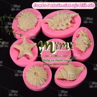 Combo 6 khuôn silicon sinh vật biển lớn trang trí bánh, thạch rau câu